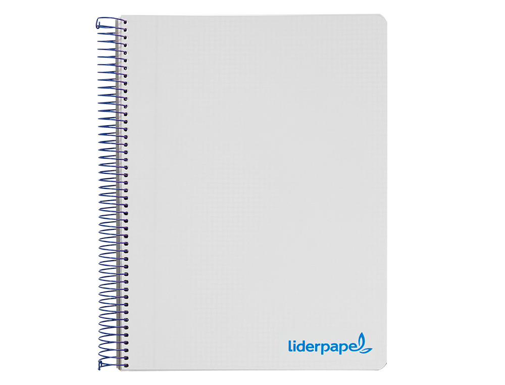 CUADERNO ESPIRAL LIDERPAPEL A4 MICRO WONDER TAPA PLASTICO 120H 90 GR CUADRO 5MM 5 BANDAS 4 TALADROS COLOR GRIS