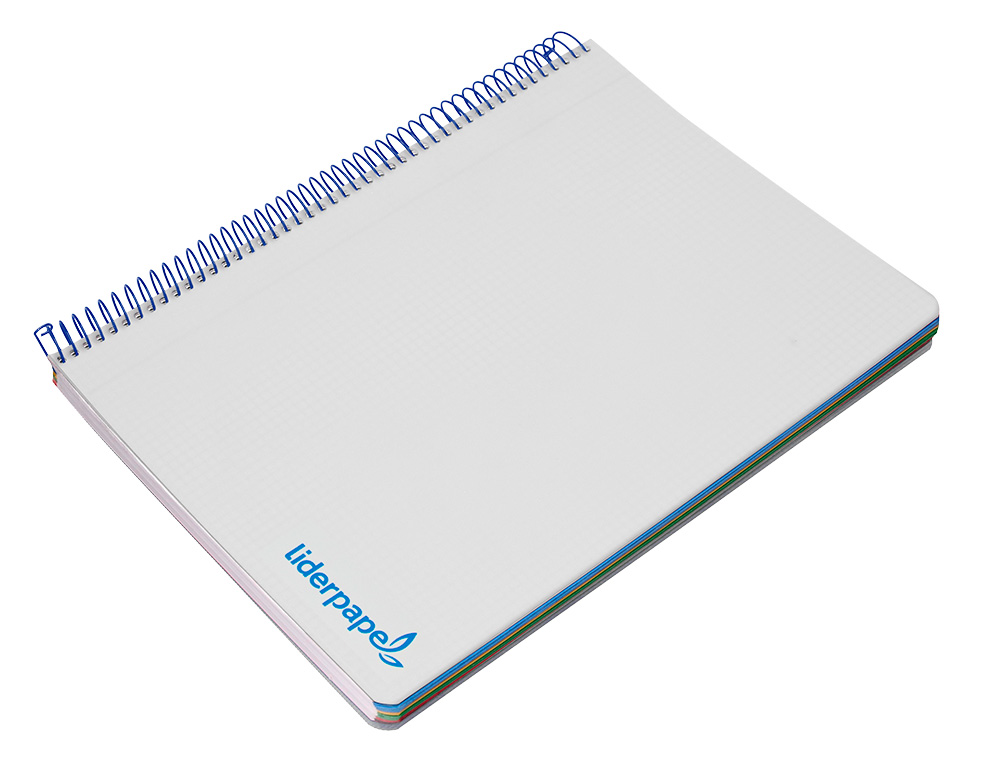 CUADERNO ESPIRAL LIDERPAPEL A4 MICRO WONDER TAPA PLASTICO 120H 90 GR CUADRO 5MM 5 BANDAS 4 TALADROS COLOR GRIS