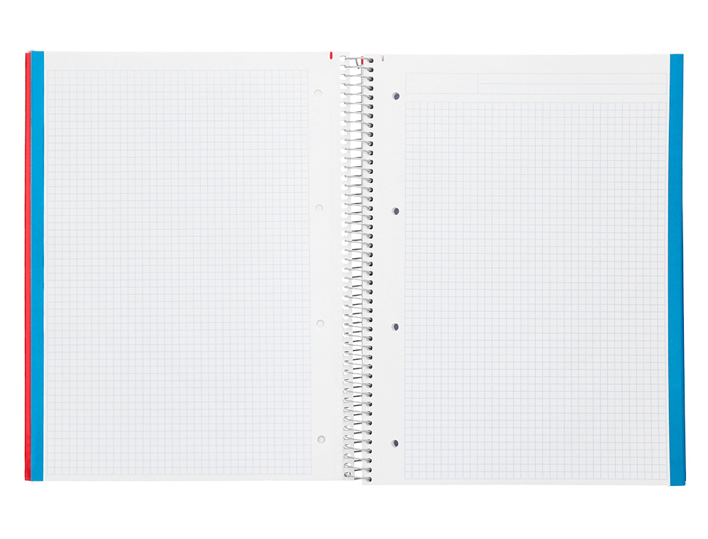 CUADERNO ESPIRAL LIDERPAPEL A4 MICRO JOLLY TAPA FORRADA 140H 75 GR CUADRO 5MM 5 BANDAS4 TALADROS COLORES SURTIDOS