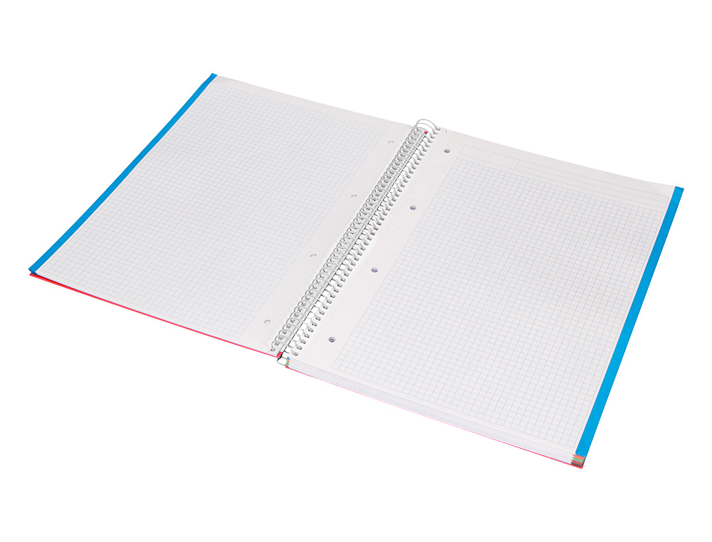 CUADERNO ESPIRAL LIDERPAPEL A4 MICRO JOLLY TAPA FORRADA 140H 75 GR CUADRO 5MM 5 BANDAS4 TALADROS COLORES SURTIDOS