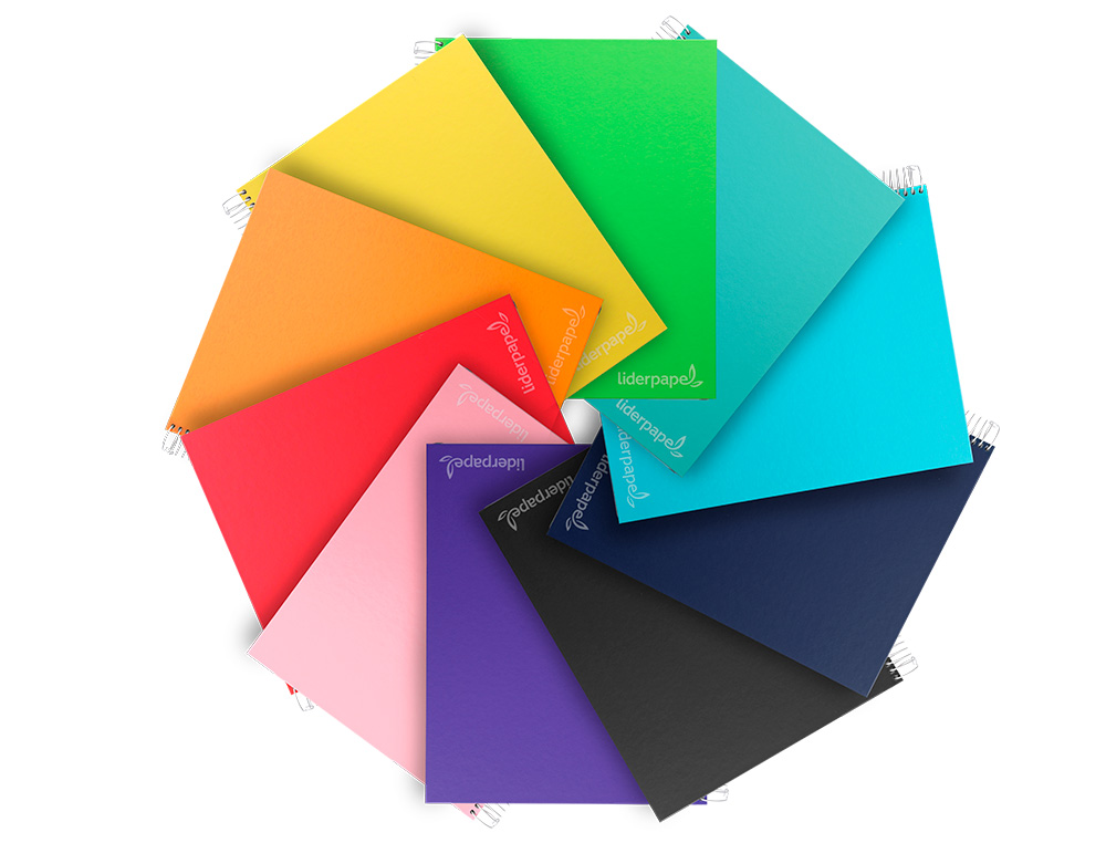 CUADERNO ESPIRAL LIDERPAPEL A4 MICRO JOLLY TAPA FORRADA 140H 75 GR CUADRO 5MM 5 BANDAS4 TALADROS COLORES SURTIDOS