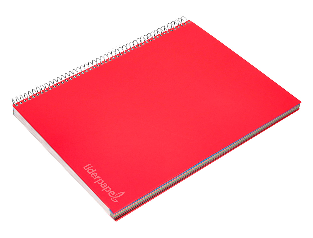 CUADERNO ESPIRAL LIDERPAPEL A4 MICRO JOLLY TAPA FORRADA 140H 75 GR CUADRO 5MM 5 BANDAS4 TALADROS COLORES SURTIDOS