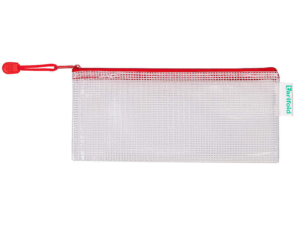 BOLSA MULTIUSOS DJOIS PVC 250X115 MM APERTURA SUPERIOR CON CREMALLERA PORTABOLIGRAFO Y CORREA COLOR ROJO