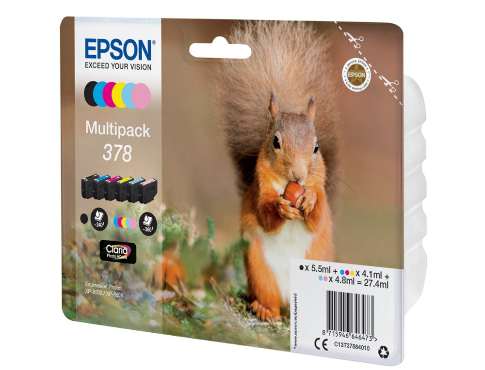 INK-JET EPSON 378 EXPRESSION HOME XP-8605 / 15000 / 8500 NEGRO AMARILLO CIAN MAGENTA CIAN CLARO MAGENTA CLARO 360