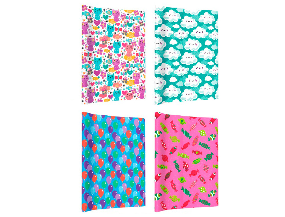 PAPEL DE REGALO BASIKA INFANTIL ROLLO ANCHO 1 M LONGITUD 3 MT DISEÑOS SURTIDOS