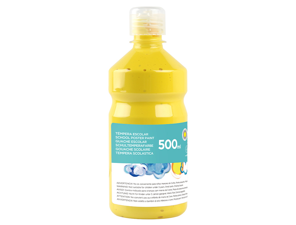 TEMPERA LIQUIDA LIDERPAPEL ESCOLAR 500 ML AMARILLO