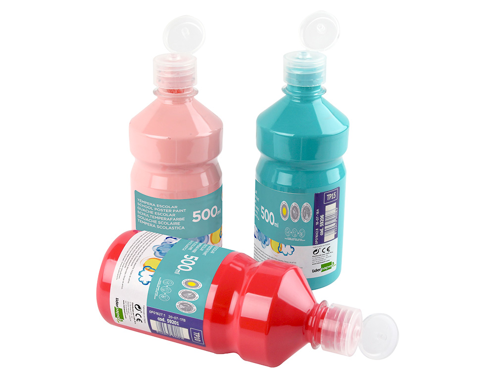 TEMPERA LIQUIDA LIDERPAPEL ESCOLAR 500 ML AZUL