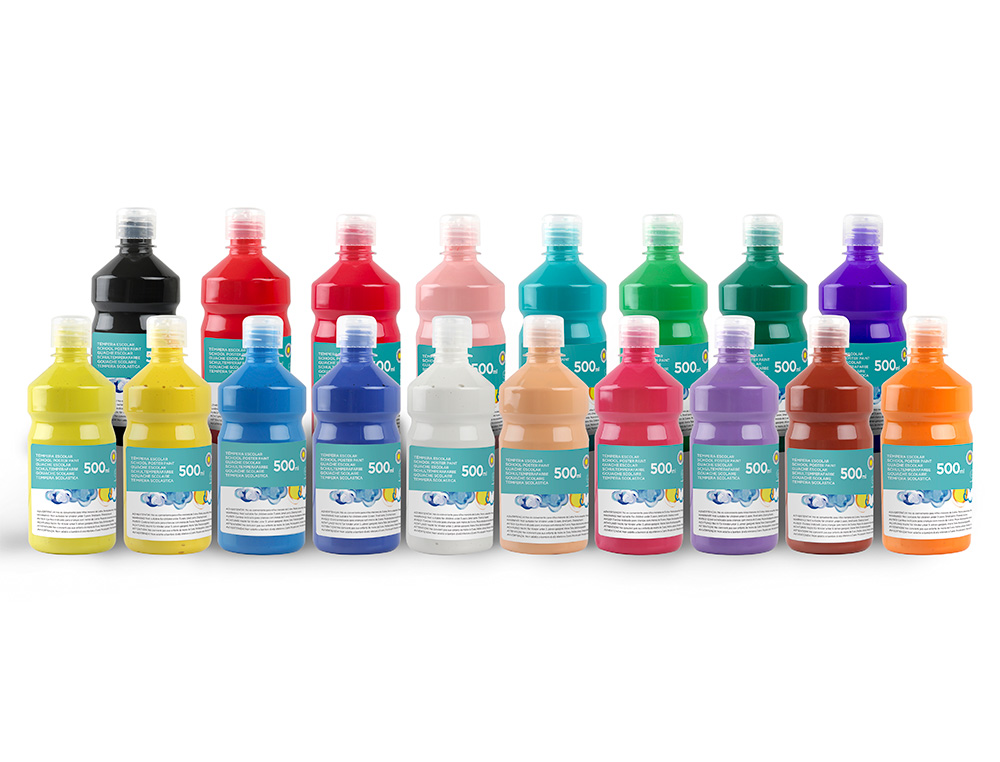 TEMPERA LIQUIDA LIDERPAPEL ESCOLAR 500 ML AZUL