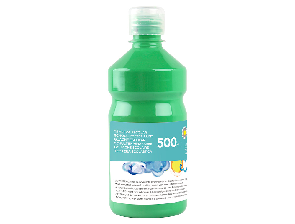 TEMPERA LIQUIDA LIDERPAPEL ESCOLAR 500 ML VERDE